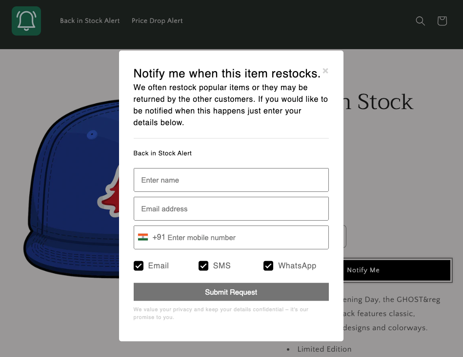 Back in Stock Alert -