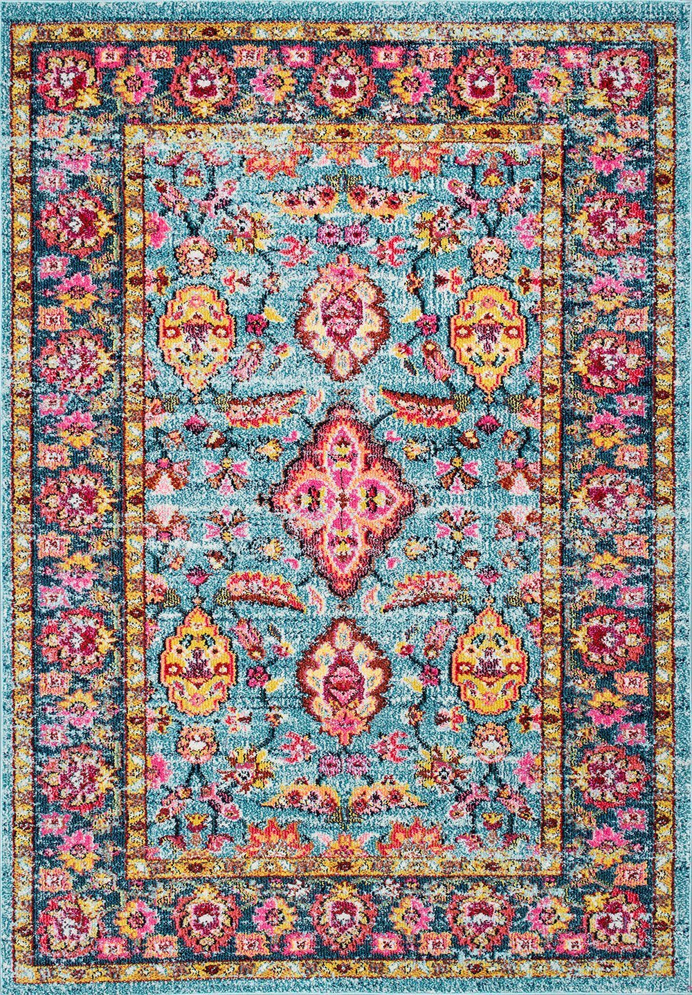 Nuloom Rugs - Floral Persian Lavenia - Aqua