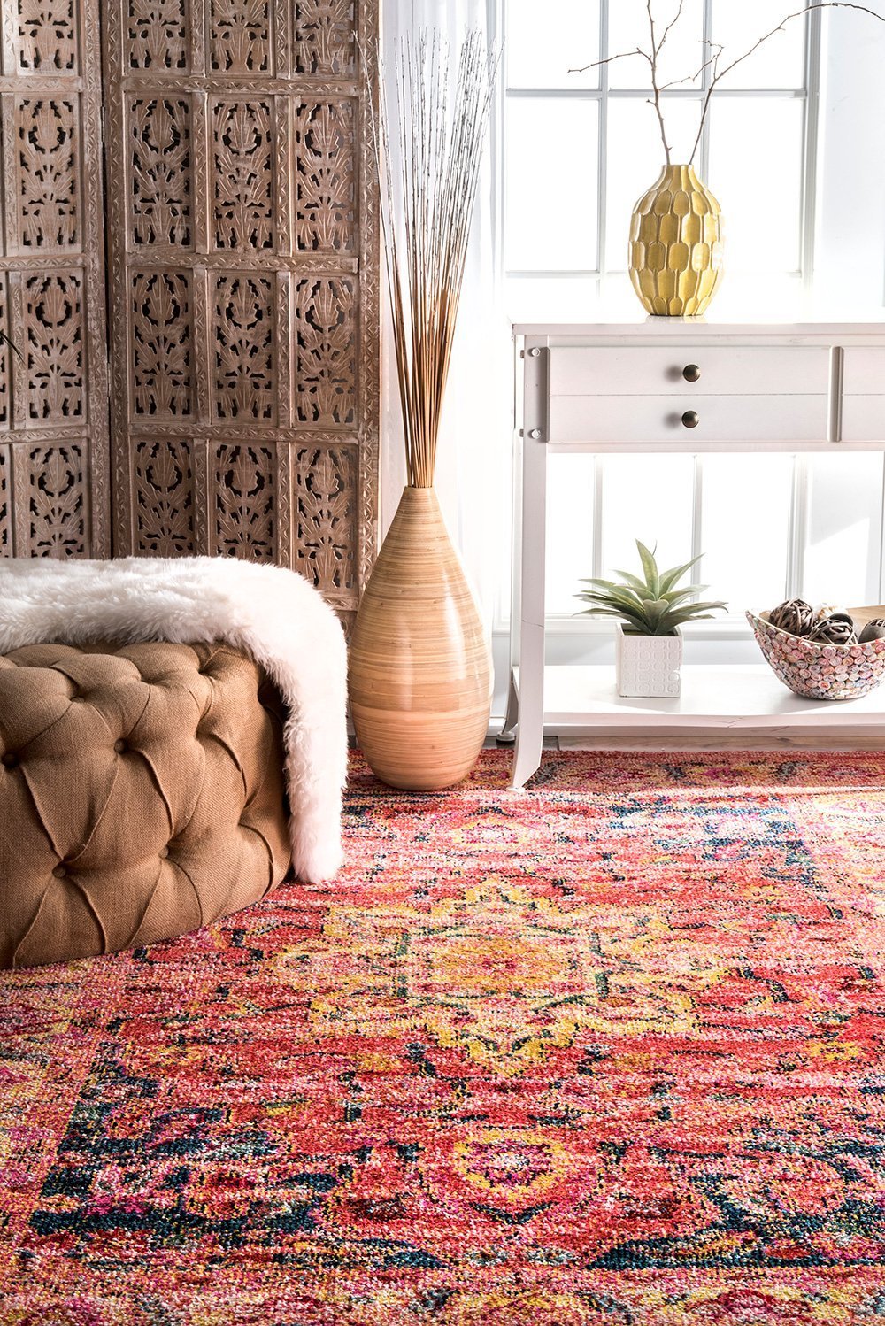 Nuloom Rugs - Persian Medallion Rozella - Orange