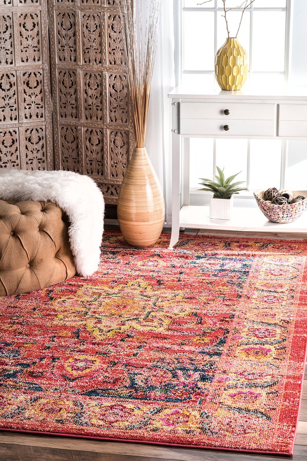 Nuloom Rugs - Persian Medallion Rozella - Orange