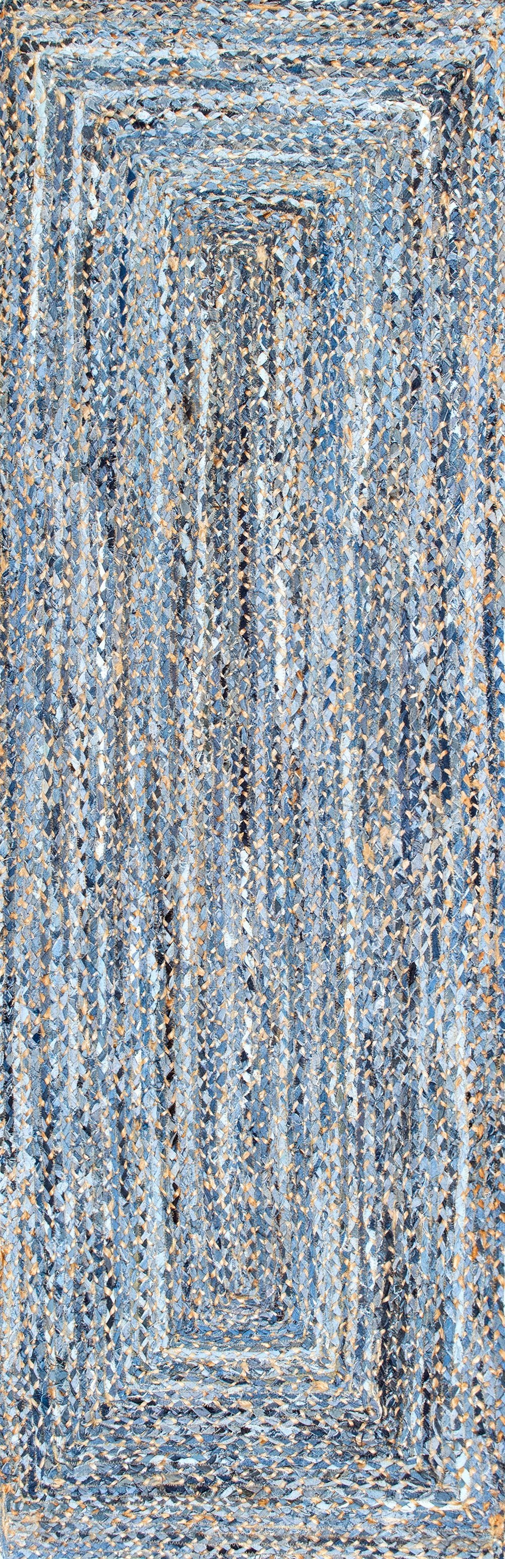 nuLOOM Rugs - Hand Braided Otelia Denim And Jute - Blue
