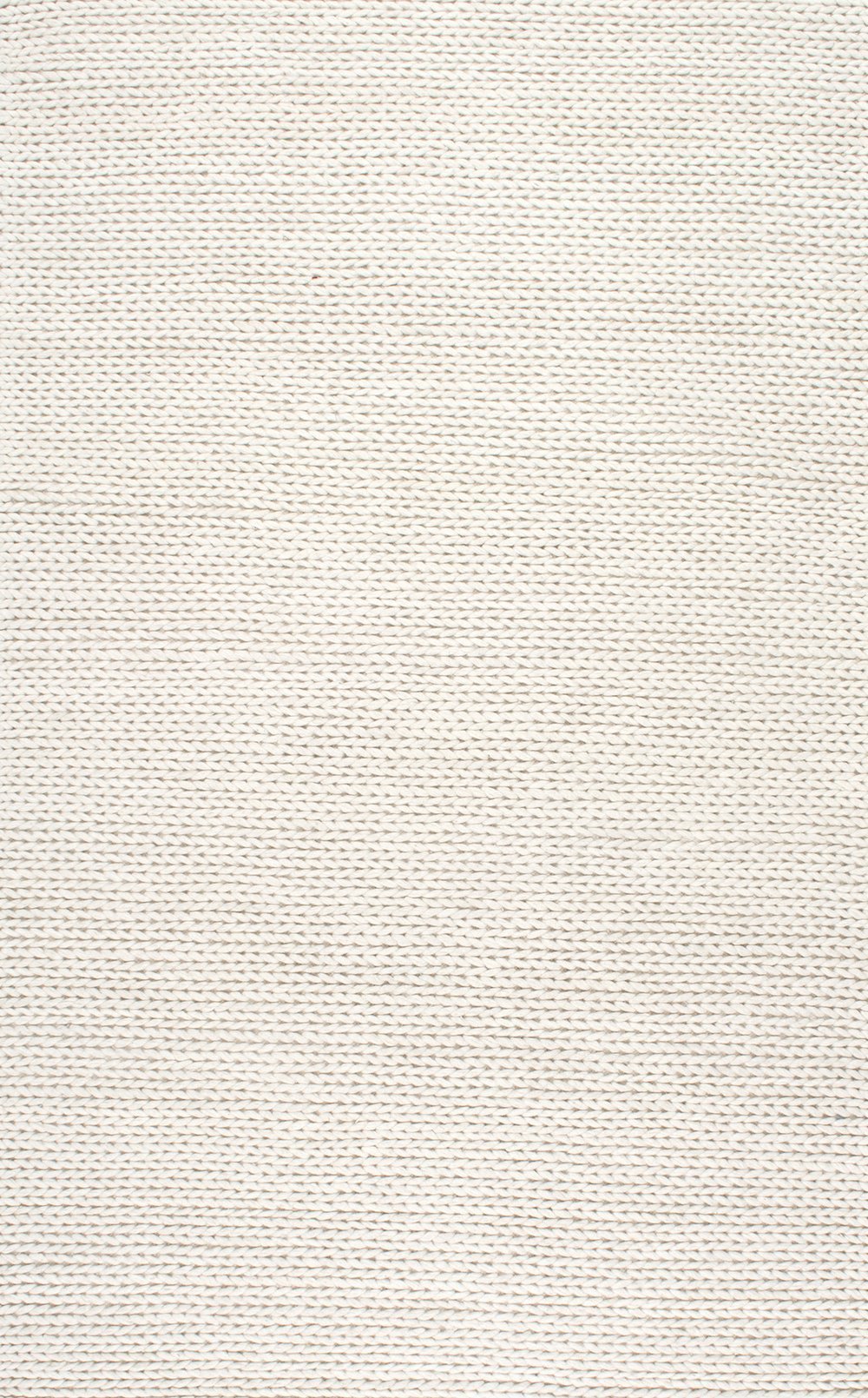 nuLOOM Rugs - Hand Woven Chunky Woolen Cable Rug - White