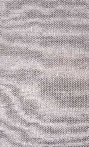 nuLOOM Rugs - Hand Woven Chunky Woolen Cable Rug - Light Grey