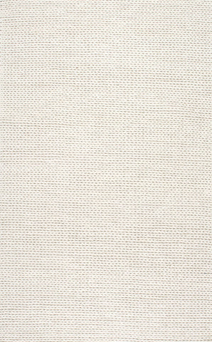 nuLOOM Rugs - Hand Woven Chunky Woolen Cable Rug - Off White