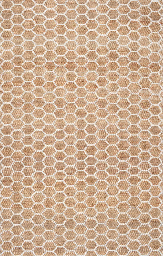 Nuloom Rugs - Hand Woven Reversible Honeycomb Alisha Jute - Natural
