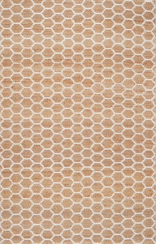 nuLOOM Rugs - Hand Woven Reversible Honeycomb Alisha Jute - Natural