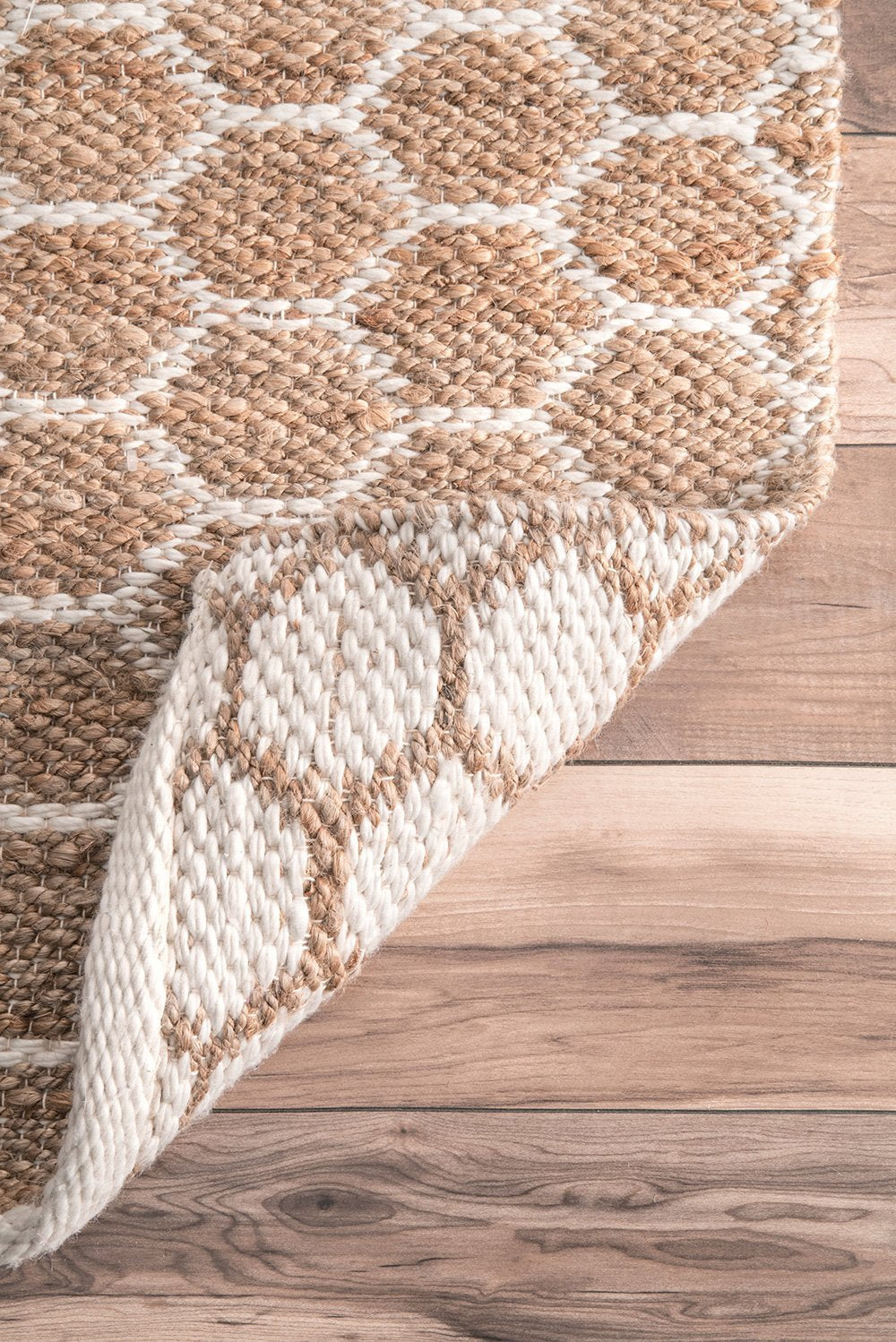 Nuloom Rugs - Hand Woven Reversible Honeycomb Alisha Jute - Natural