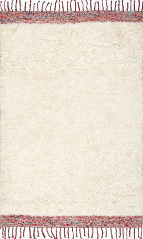 nuLOOM Rugs - Hand Tufted Solid Tassel Lane Shag - Cream