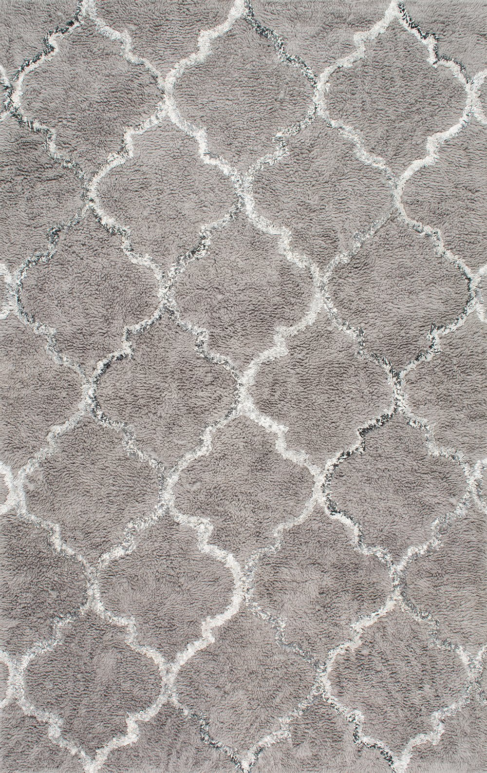 Nuloom Rugs - Handmade Moroccan Vanna Trellis Shag - Grey