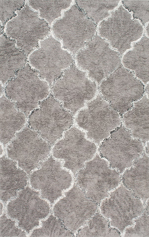 Alfombras nuLOOM - Vanna Trellis Shag marroquí hecha a mano - Gris