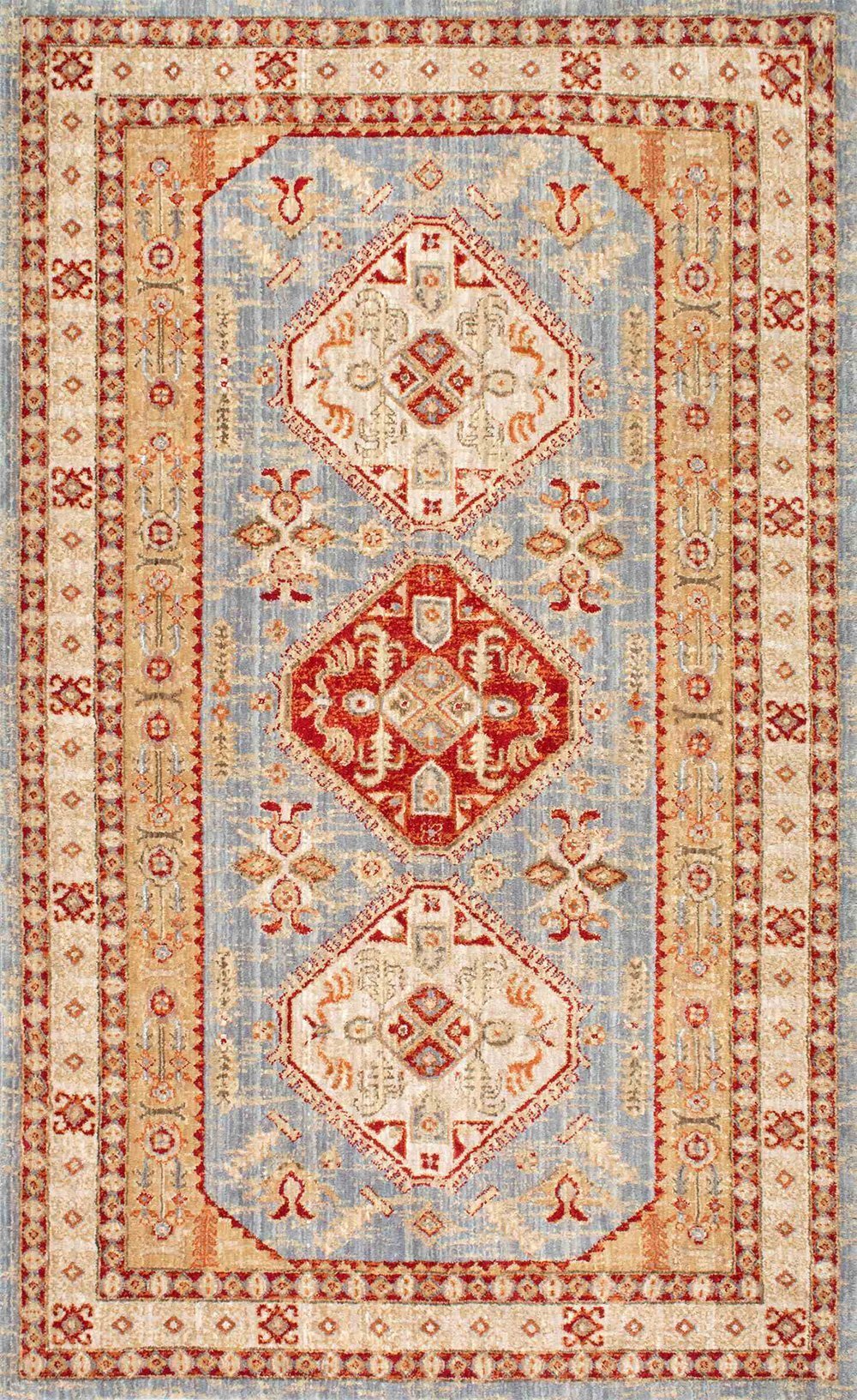 Nuloom Rugs - Shiloh Medallion Oriental - Light Blue
