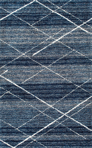 nuLOOM Rugs - Hand Tufted Trellis Vito Shag - Blue