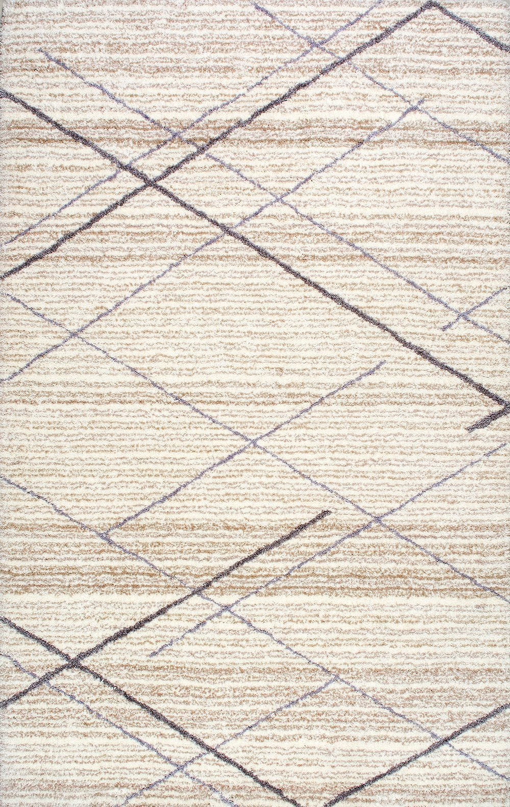 Nuloom Rugs - Hand Tufted Trellis Vito Shag - Beige