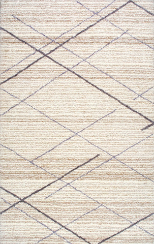 nuLOOM Rugs - Hand Tufted Trellis Vito Shag - Beige
