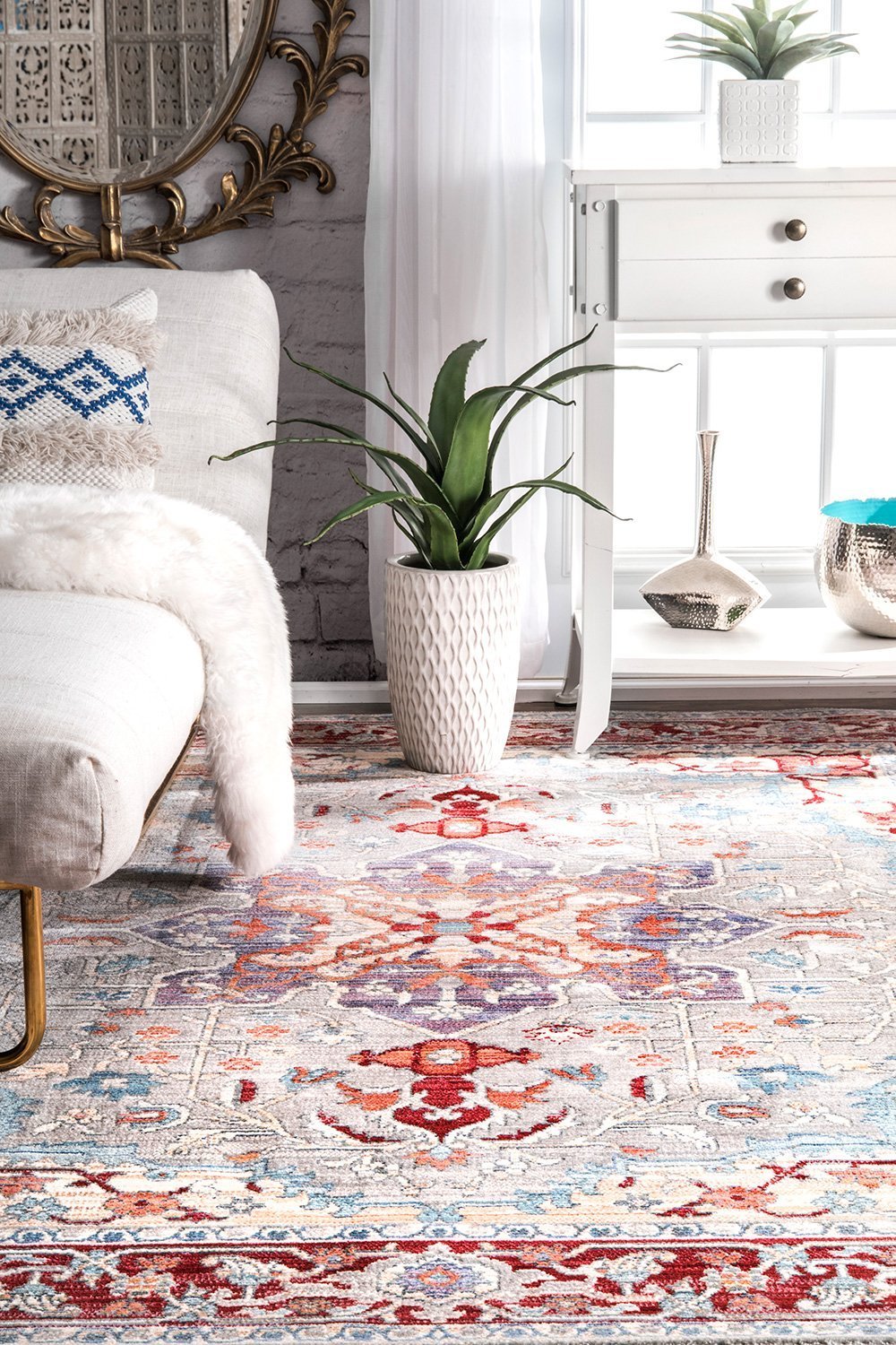 Nuloom Rugs - Persian Medallion Caterina - Brick