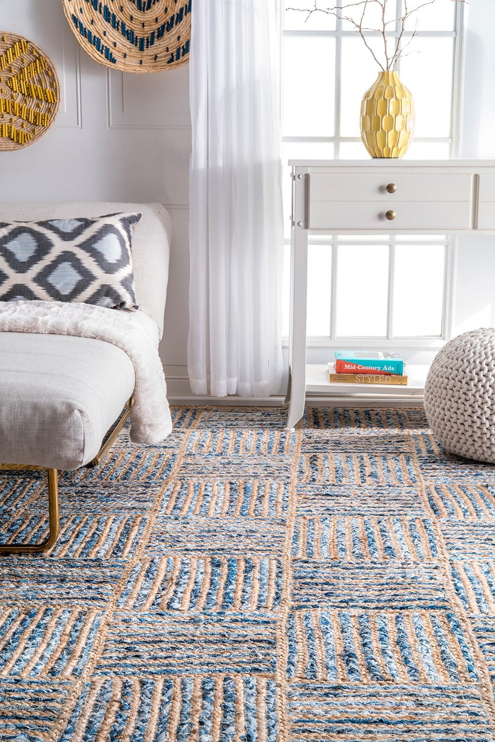 Nuloom Rugs - Hand Braided Elva Jute - Blue
