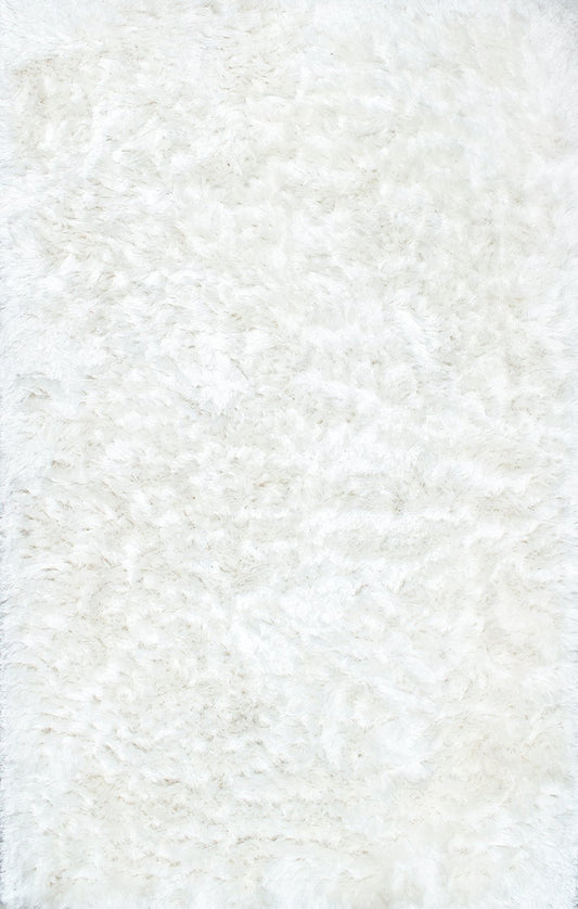 Nuloom Rugs - Hand Woven Latonia Silken Shaggy - Pearl White