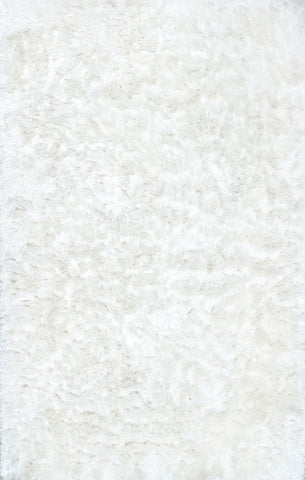 nuLOOM Rugs - Hand Woven Latonia Silken Shaggy - Pearl White
