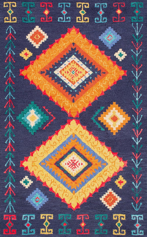 nuLOOM Rugs - Hand Tufted Tribal Demetra - Navy