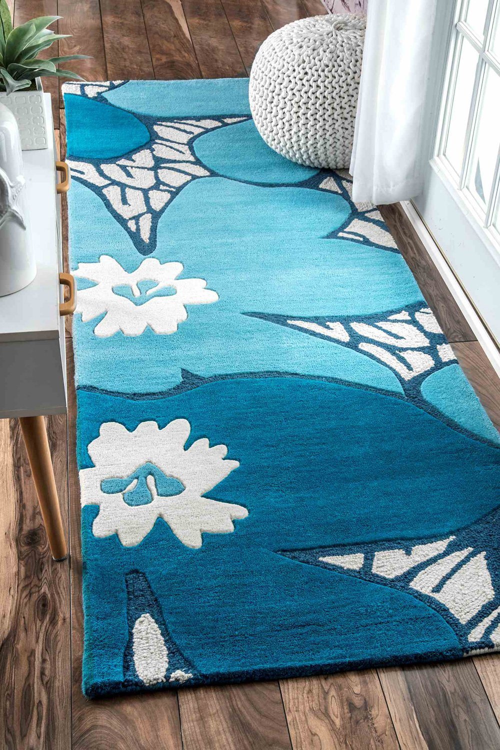 Alfombras nuLOOM - Thomas Paul Flores tejidas a mano - Azul