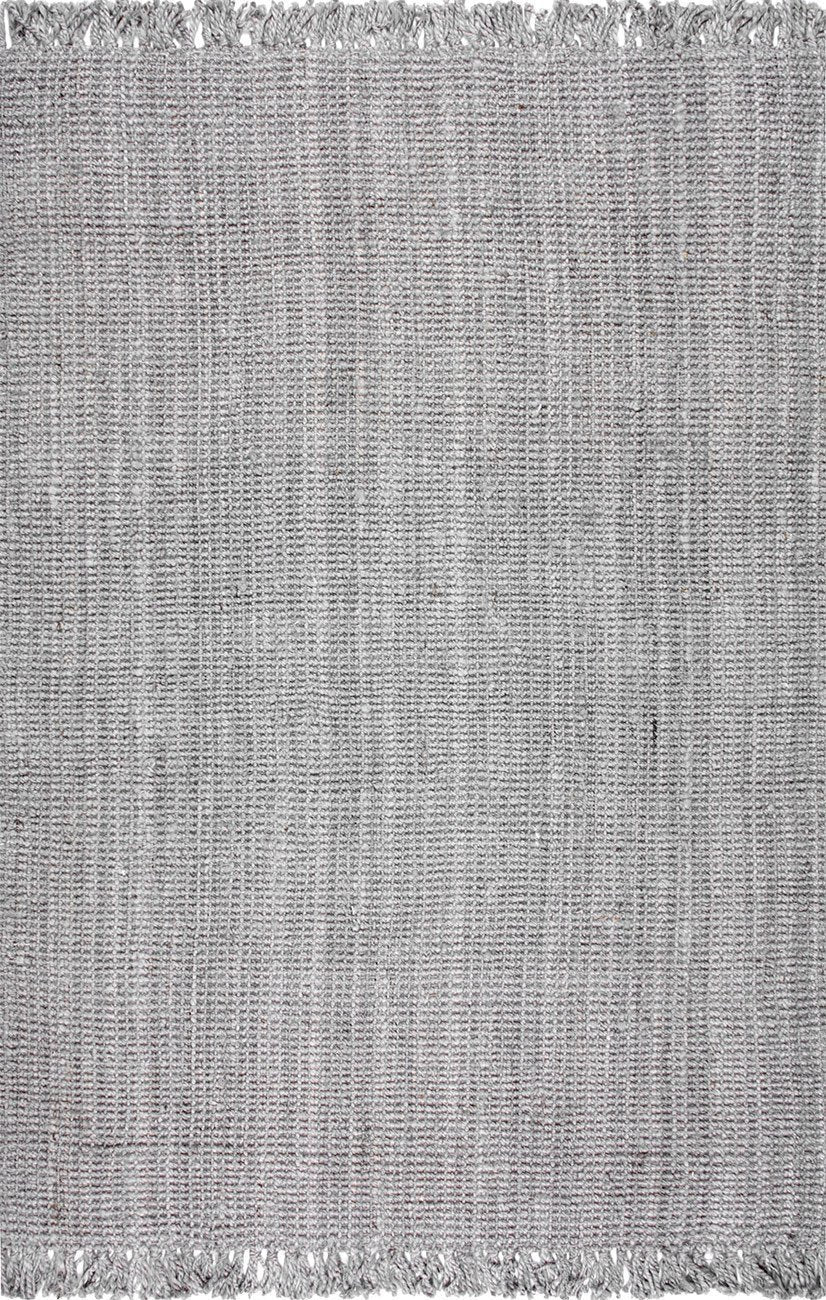 nuLOOM Rugs - Hand Woven Chunky Loop Jute - Grey