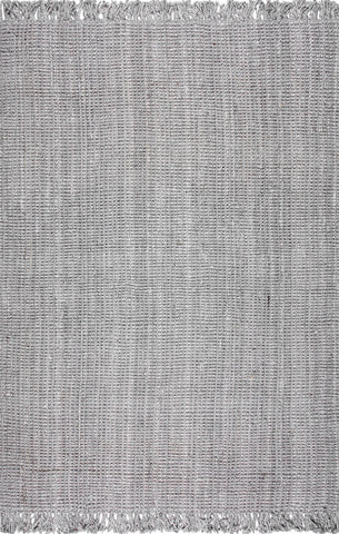 nuLOOM Rugs - Hand Woven Chunky Loop Jute - Grey