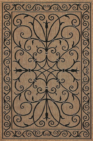 Alfombras nuLOOM - Kathleen Outdoor Krem hecha a máquina - Marrón