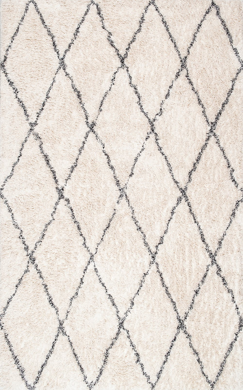 Nuloom Rugs - Sheba Cotton Diamond Shaggy - Ivory