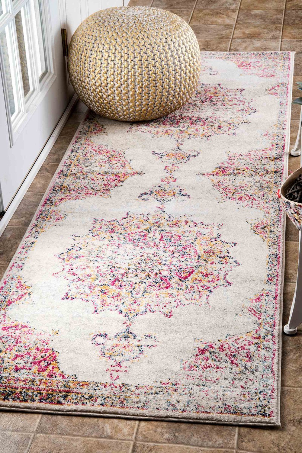 Alfombras nuLOOM - Medallón vintage Leola - Rosa