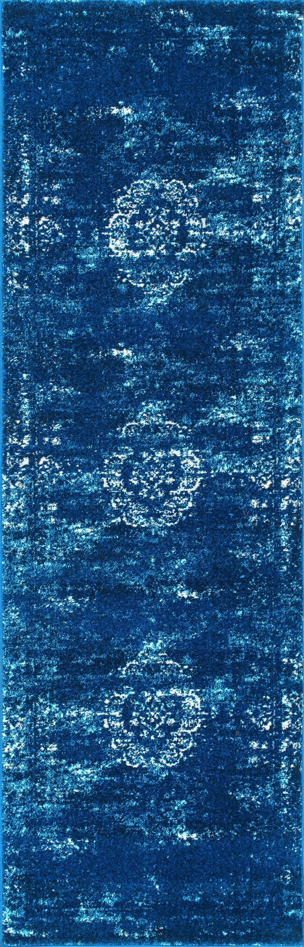 Alfombras nuLOOM - Medallón sobreteñido Tanja - Azul