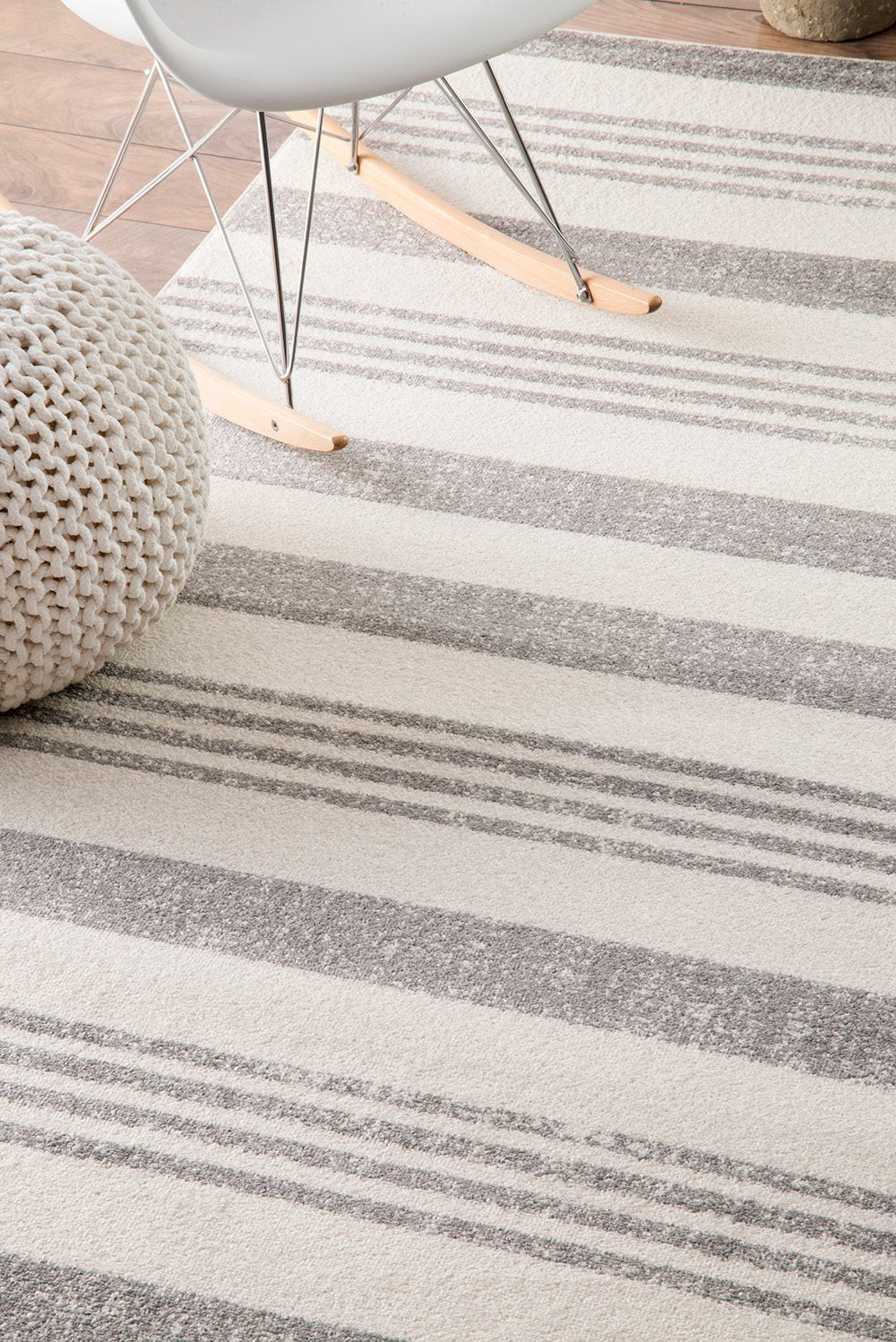 Nuloom Rugs - Striped Kelsi - Grey