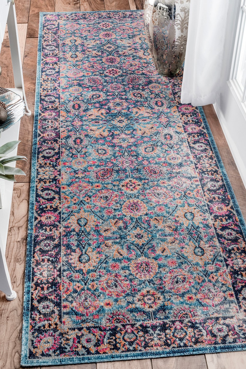 Alfombras nuLOOM - Isela floral persa vintage - Azul