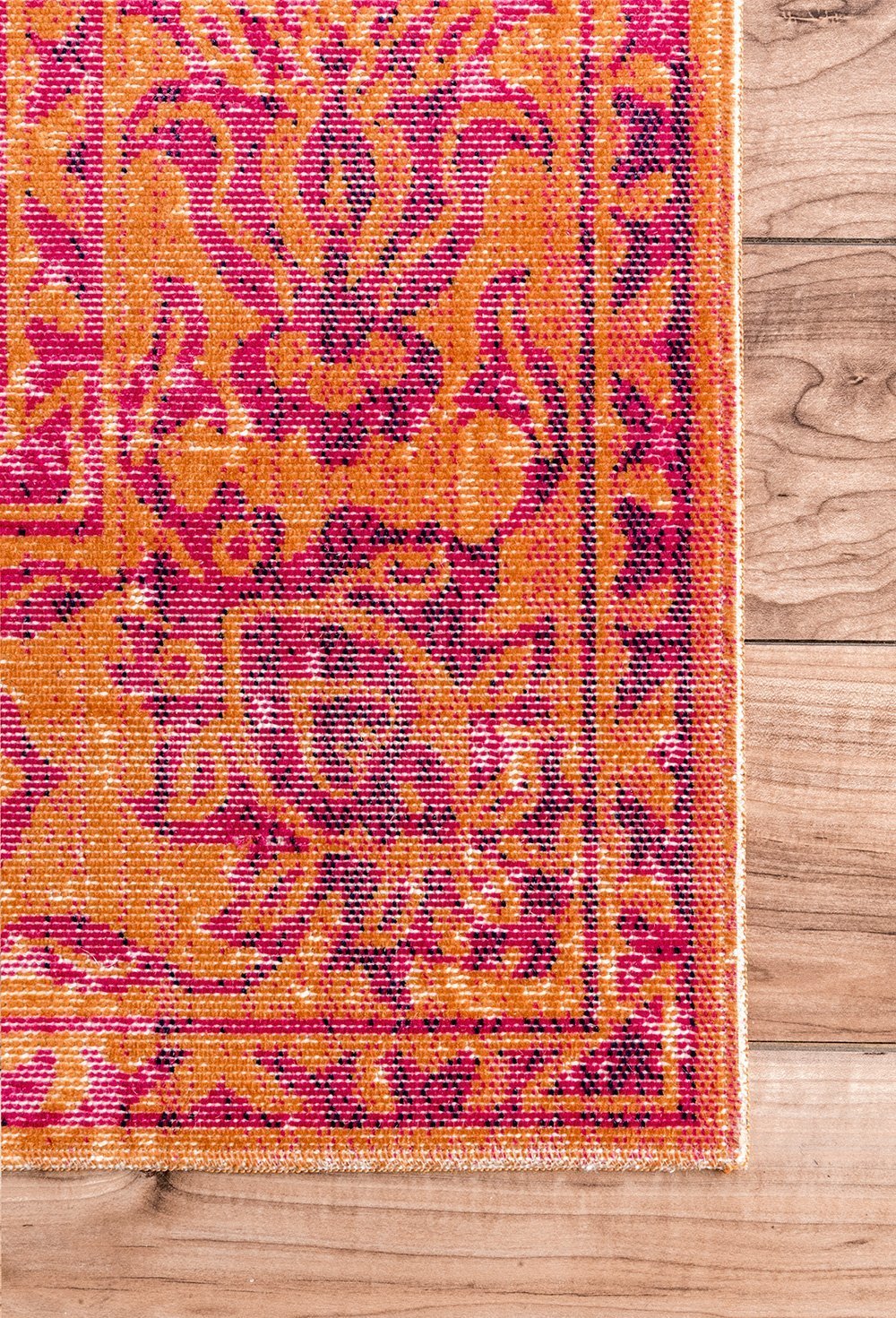 Nuloom Rugs - Distressed Floral Fiona - Orange