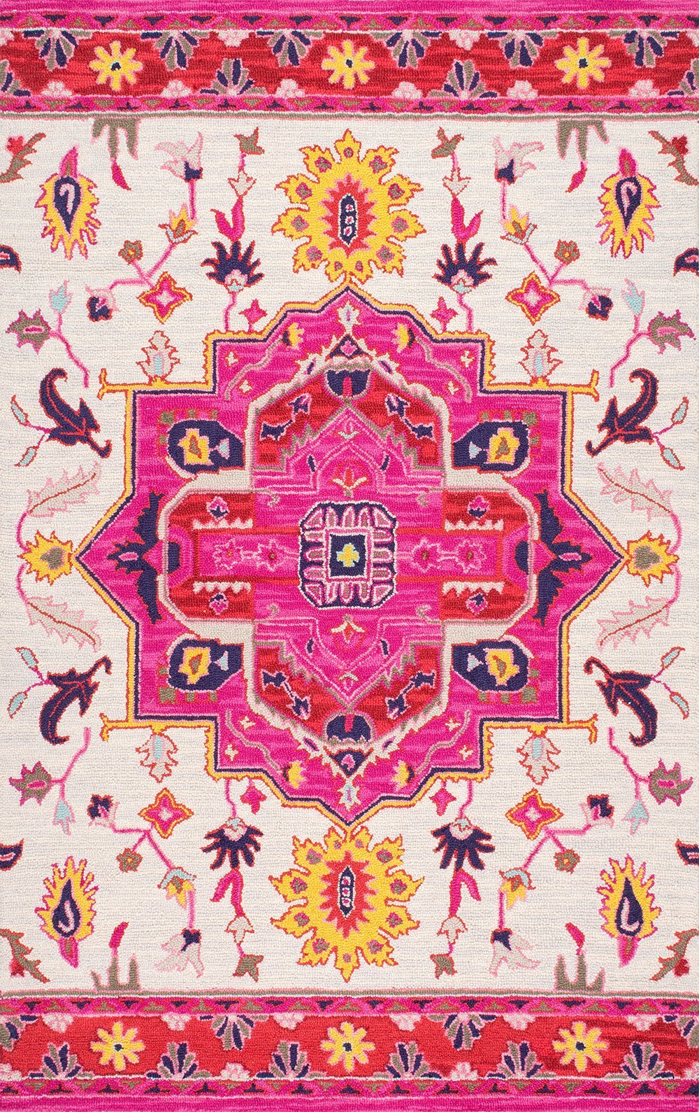 Nuloom Rugs - Hand Hooked Medallion Treasa - Ivory