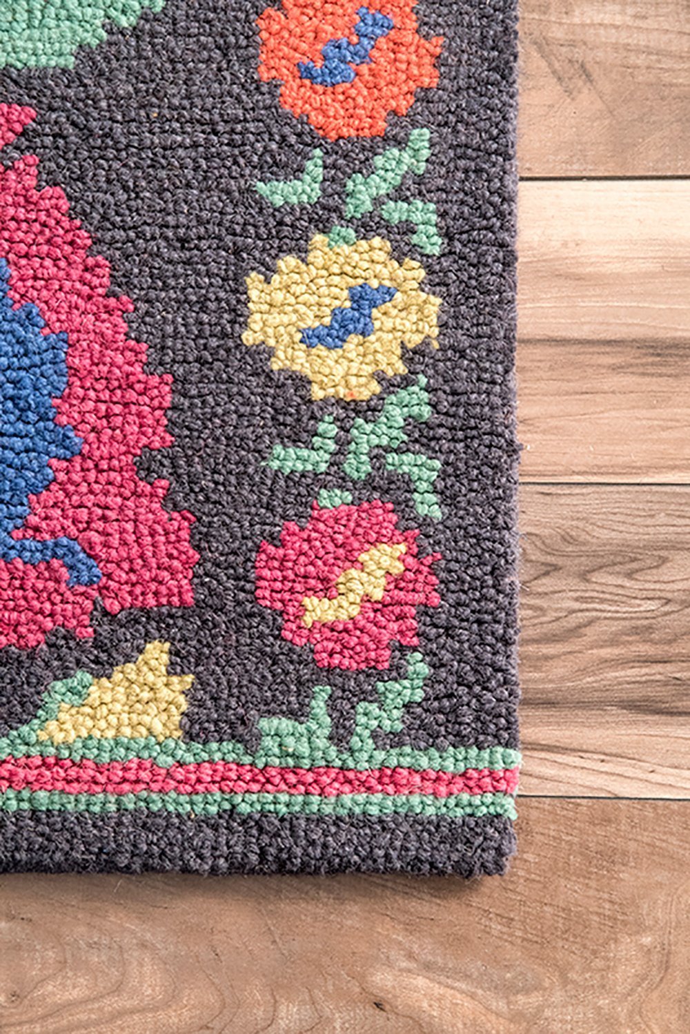 Nuloom Rugs - Hand Hooked Floral Daisy - Charcoal