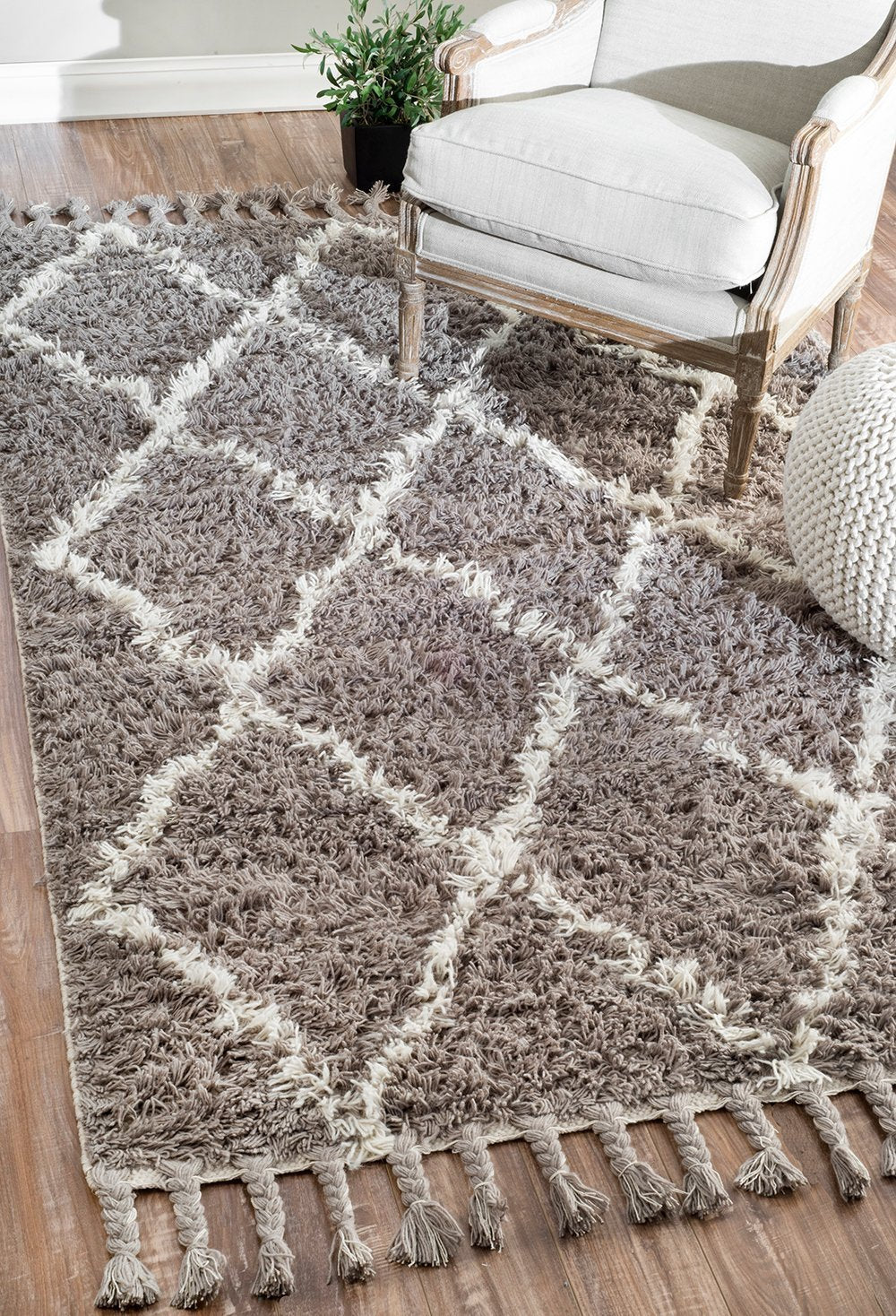 Nuloom Rugs - Hand Knotted Fez Shag - Grey