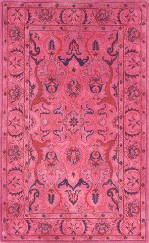 nuLOOM Rugs - Alfombra estilo sobreteñida Kimberly tejida a mano - Rosa