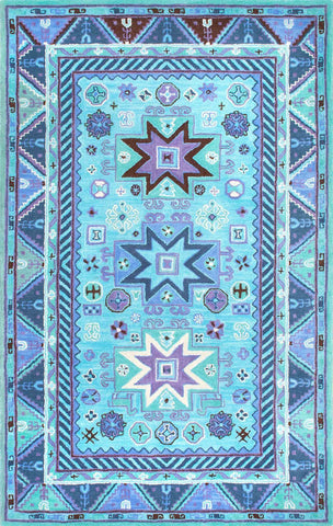 nuLOOM Rugs - Hand Tufted Tribal Dalila - Blue