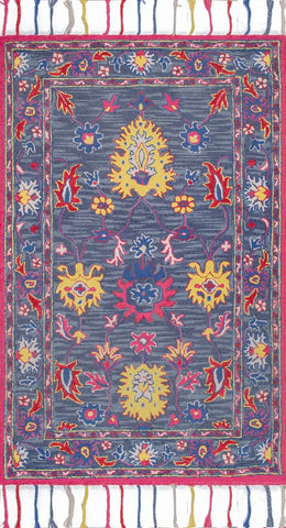 nuLOOM Rugs - Lidia Vibrant Tassel - Grey