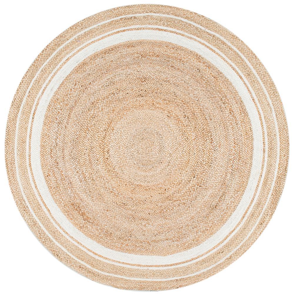 Nuloom Rugs - Braided Rikki Border Jute - Bleached