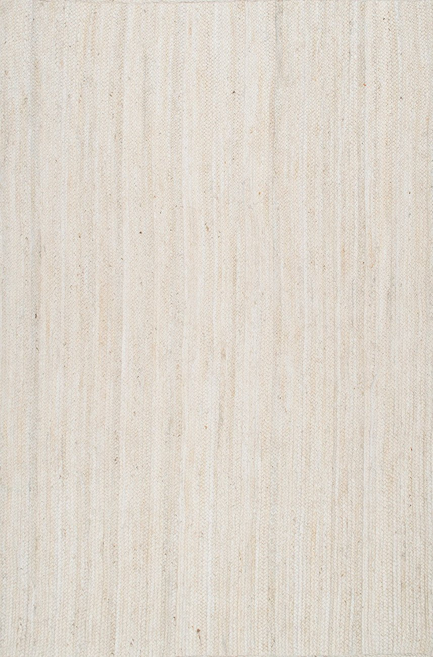 nuLOOM Rugs - Alfombra de yute Rigo tejida a mano - Blanco
