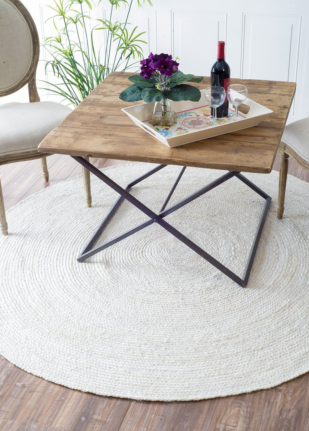 Nuloom Rugs - Hand Woven Rigo Jute Rug - White