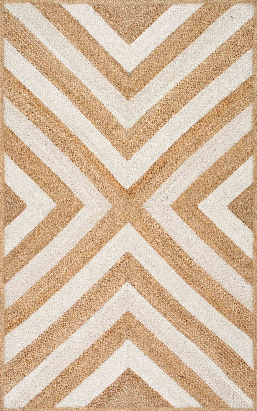 Nuloom Rugs - Edna Chevron Jute - Natural
