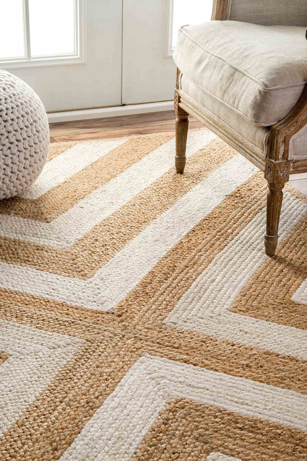 Nuloom Rugs - Edna Chevron Jute - Natural