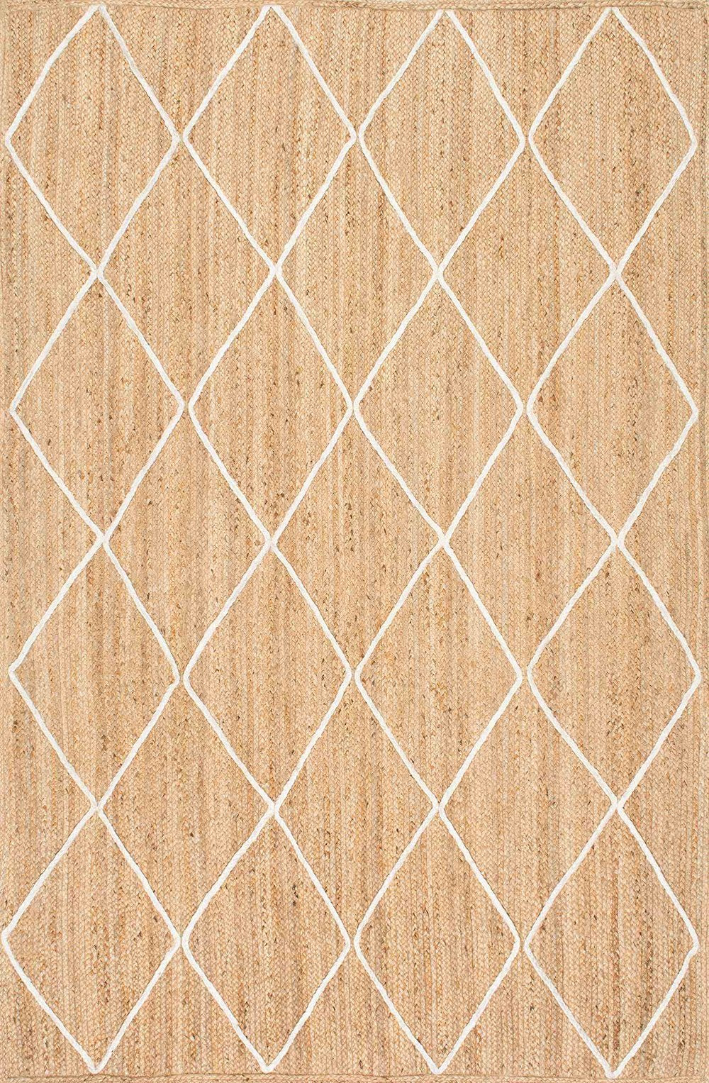Nuloom Rugs - Caleb Braided Trellis Jute - Natural
