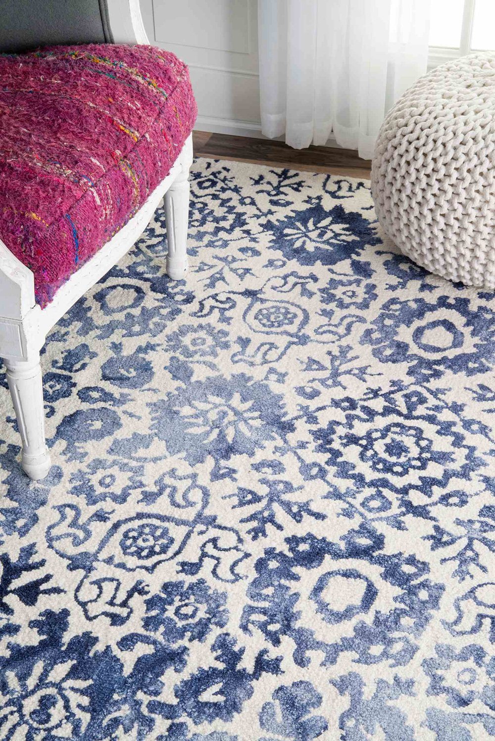 Nuloom Rugs - Hand Hooked Dip Dye Berna - Blue