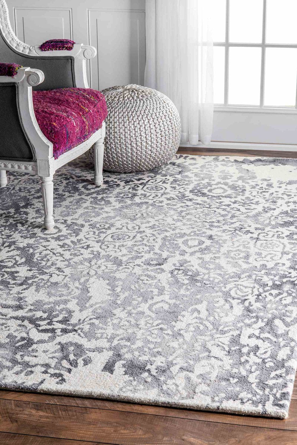 Nuloom Rugs - Hand Hooked Dip Dye Berna - Grey