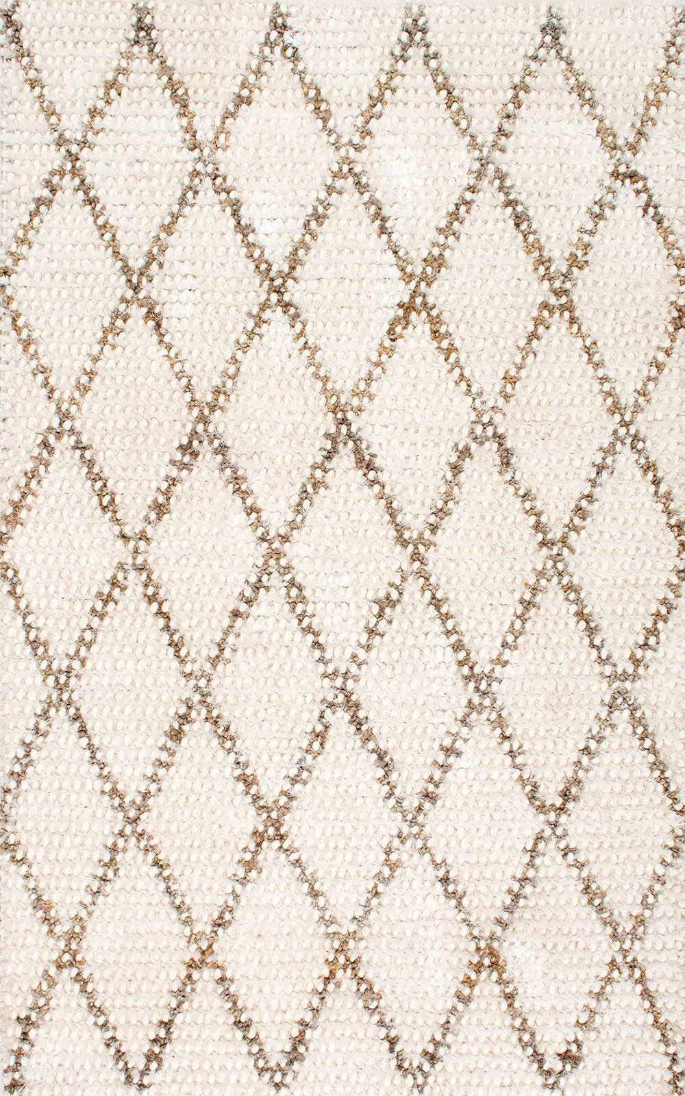 Nuloom Rugs - Hand Hooked Diamond Raelene Shag - Ivory