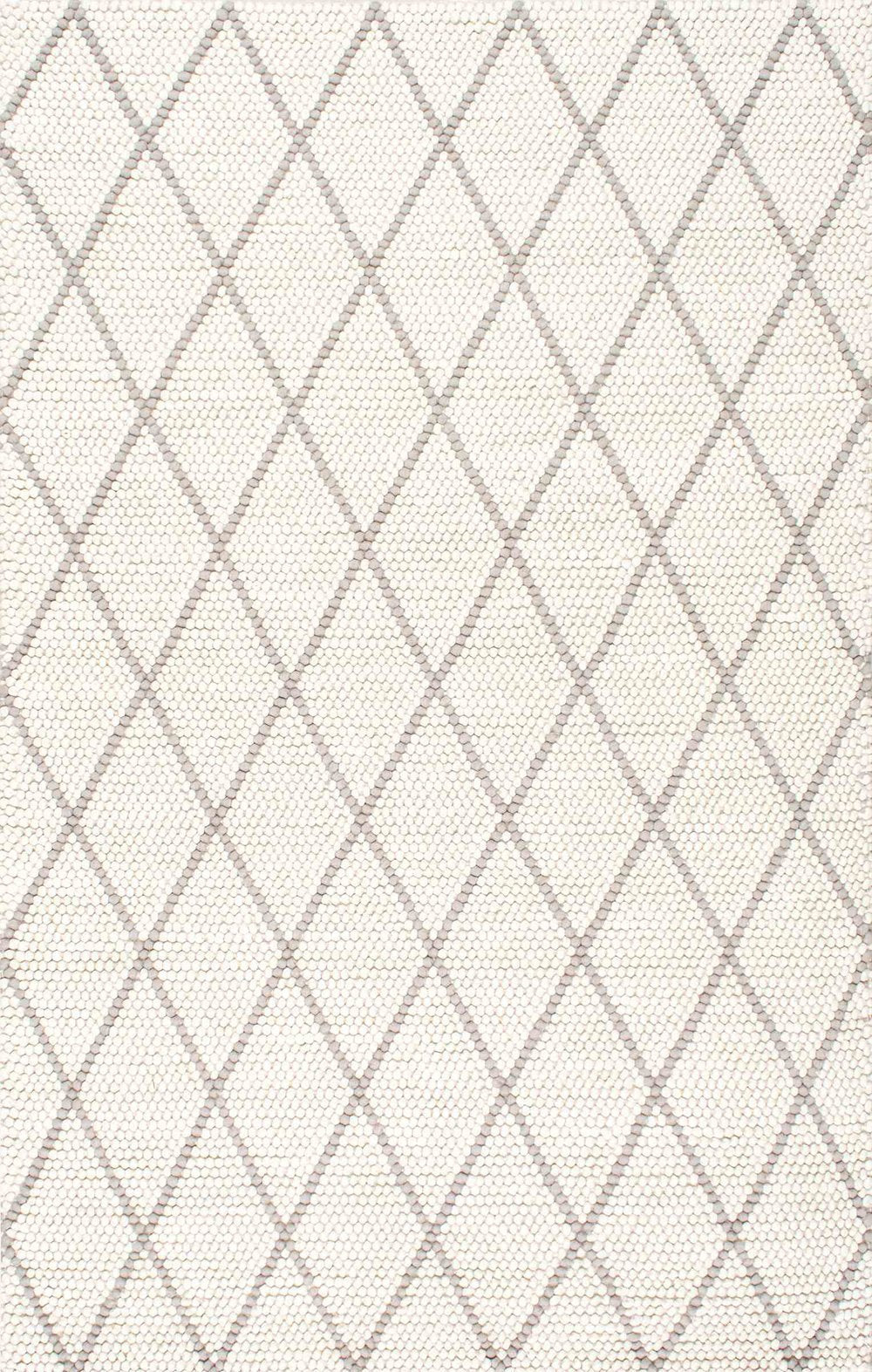 Nuloom Rugs - Hand Hooked Diamond Trellis Belia Shag - Ivory
