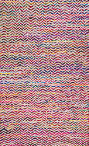 nuLOOM Rugs - Hand Woven Chevron Rochell - Magenta